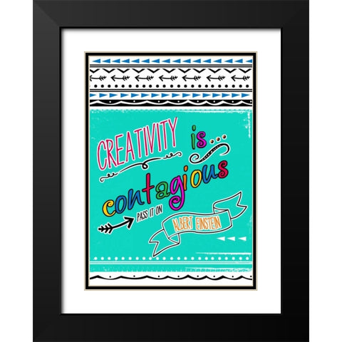 Creativity Black Modern Wood Framed Art Print with Double Matting by Longfellow Designs
