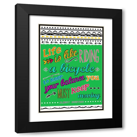 Bicycle Black Modern Wood Framed Art Print with Double Matting by Longfellow Designs