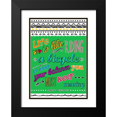 Bicycle Black Modern Wood Framed Art Print with Double Matting by Longfellow Designs