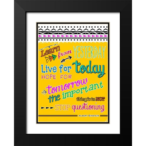 For Today Black Modern Wood Framed Art Print with Double Matting by Longfellow Designs