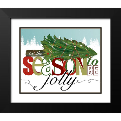 To Be Jolly II Black Modern Wood Framed Art Print with Double Matting by Longfellow Designs