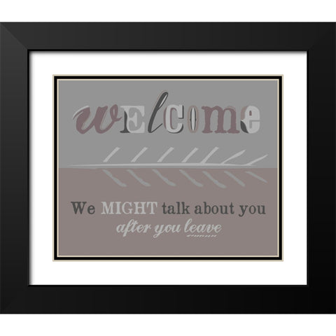 Welcome Black Modern Wood Framed Art Print with Double Matting by Longfellow Designs