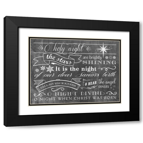 O Holy Night Black Modern Wood Framed Art Print with Double Matting by Longfellow Designs