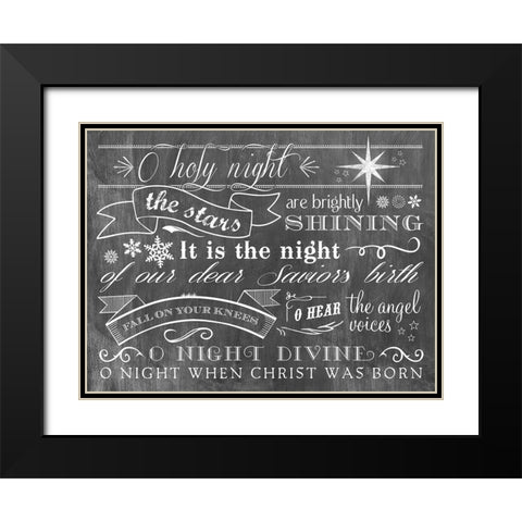 O Holy Night Black Modern Wood Framed Art Print with Double Matting by Longfellow Designs