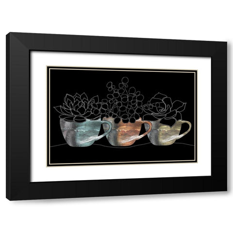 Succulent Series Black Modern Wood Framed Art Print with Double Matting by Longfellow Designs