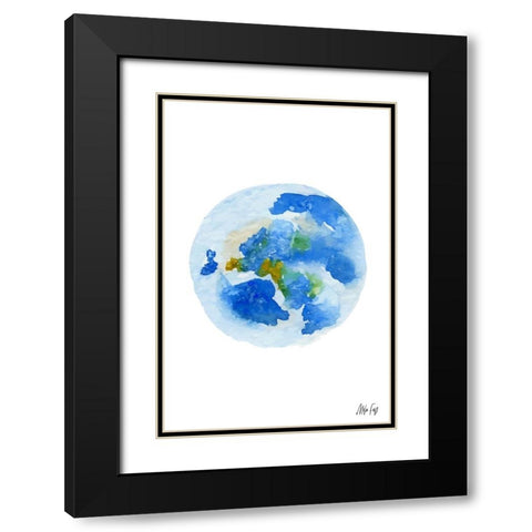 Earth Black Modern Wood Framed Art Print with Double Matting by Fay, Mela