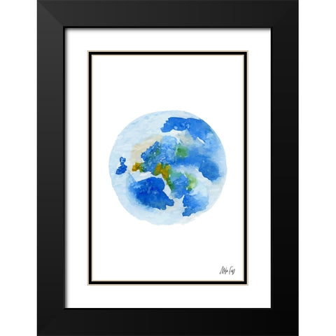 Earth Black Modern Wood Framed Art Print with Double Matting by Fay, Mela
