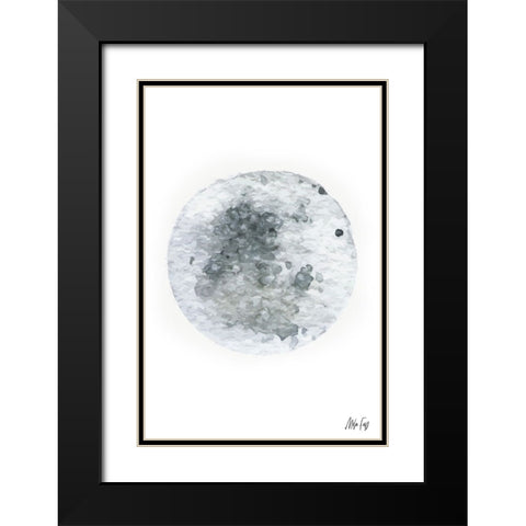 Moon Black Modern Wood Framed Art Print with Double Matting by Fay, Mela