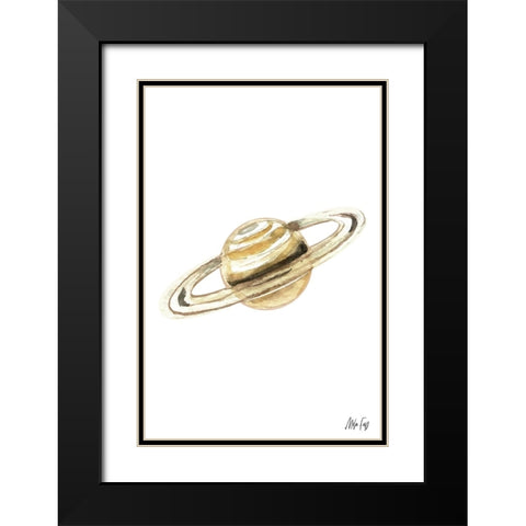 Saturn Black Modern Wood Framed Art Print with Double Matting by Fay, Mela