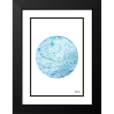 Uranus Black Modern Wood Framed Art Print with Double Matting by Fay, Mela