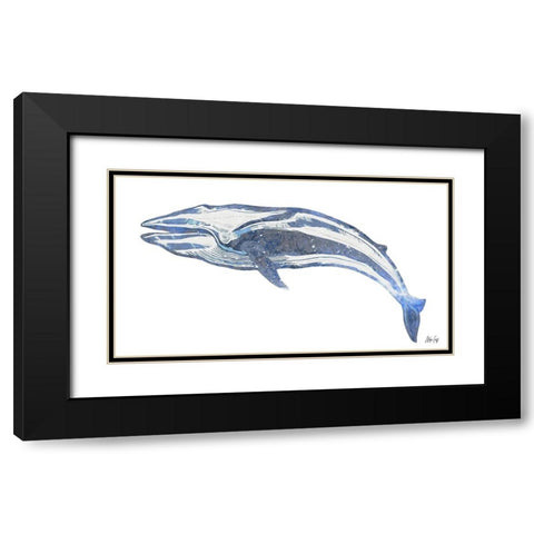 Whale Black Modern Wood Framed Art Print with Double Matting by Fay, Mela