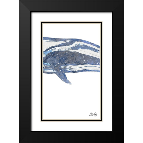 Whale II Black Modern Wood Framed Art Print with Double Matting by Fay, Mela