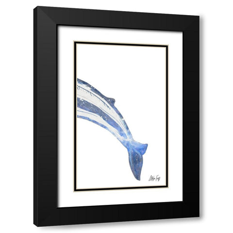 Whale III Black Modern Wood Framed Art Print with Double Matting by Fay, Mela