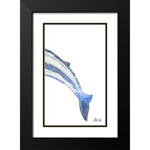 Whale III Black Modern Wood Framed Art Print with Double Matting by Fay, Mela