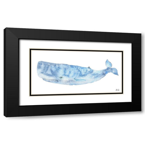 Whale Black Modern Wood Framed Art Print with Double Matting by Fay, Mela