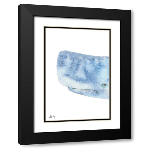 Whale I Black Modern Wood Framed Art Print with Double Matting by Fay, Mela