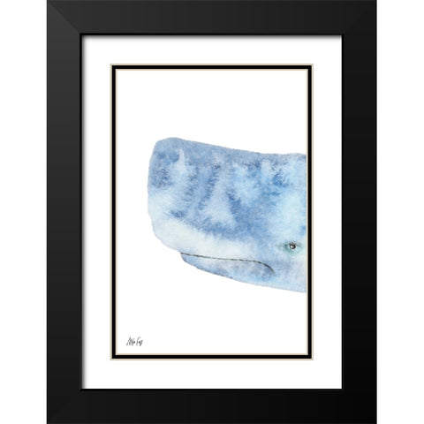 Whale I Black Modern Wood Framed Art Print with Double Matting by Fay, Mela