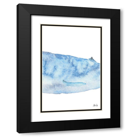 Whale II Black Modern Wood Framed Art Print with Double Matting by Fay, Mela