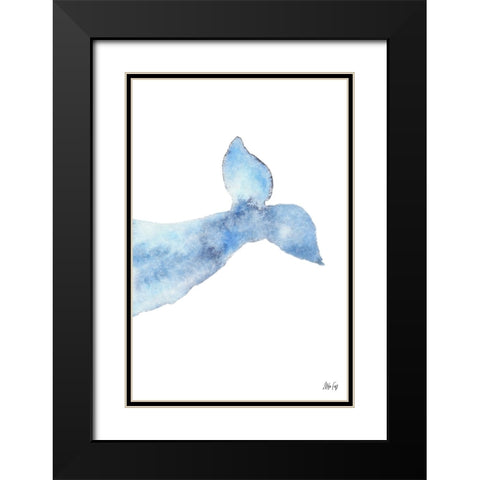 Whale III Black Modern Wood Framed Art Print with Double Matting by Fay, Mela
