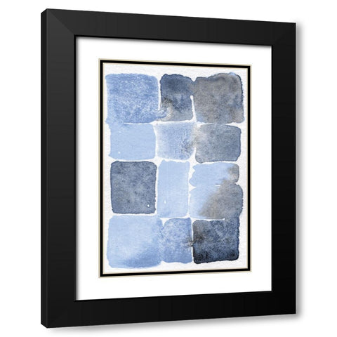 Blue Abstract II Black Modern Wood Framed Art Print with Double Matting by Fay, Mela