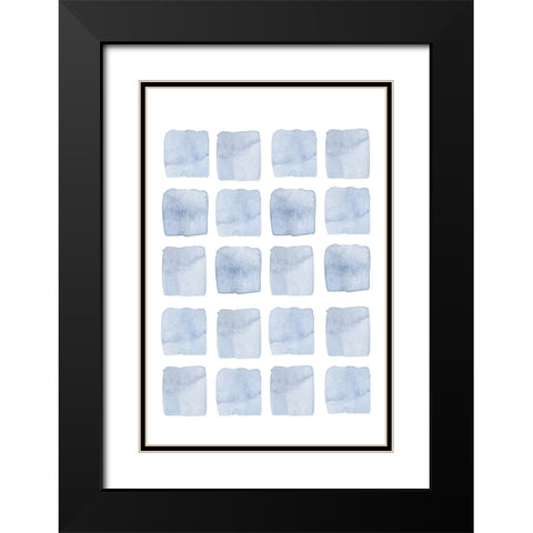 Blue Abstract III Black Modern Wood Framed Art Print with Double Matting by Fay, Mela