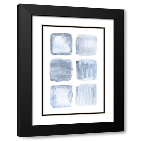 Blue Abstract IV Black Modern Wood Framed Art Print with Double Matting by Fay, Mela