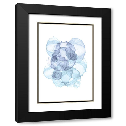 Blue Abstract VII Black Modern Wood Framed Art Print with Double Matting by Fay, Mela