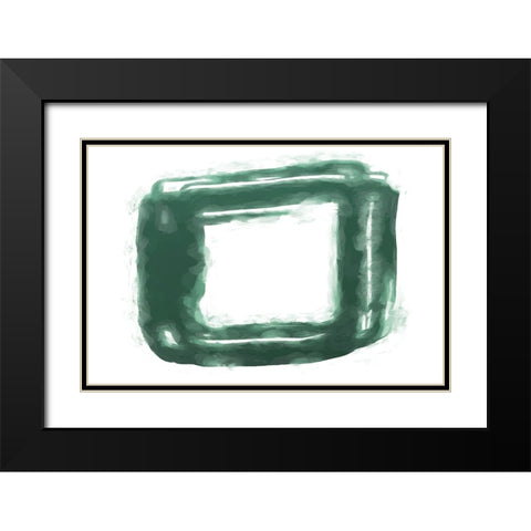 Shape Abstract II Black Modern Wood Framed Art Print with Double Matting by Fay, Mela