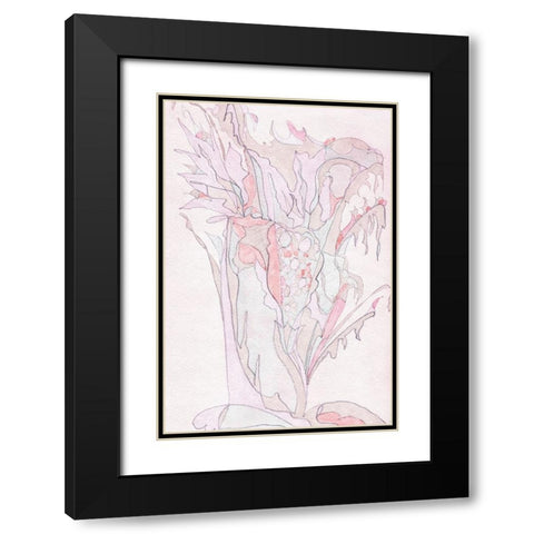 Pink Abstract II Black Modern Wood Framed Art Print with Double Matting by Fay, Mela