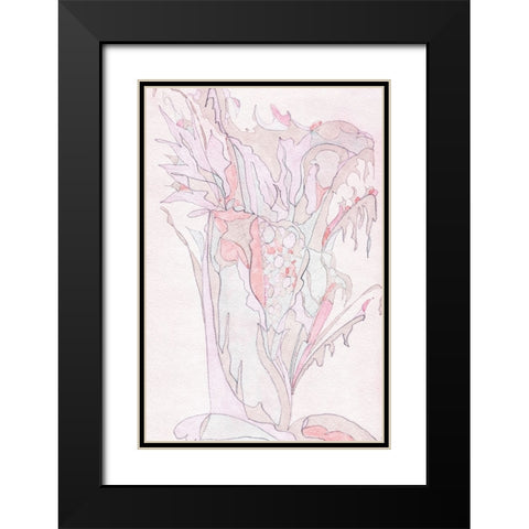 Pink Abstract II Black Modern Wood Framed Art Print with Double Matting by Fay, Mela