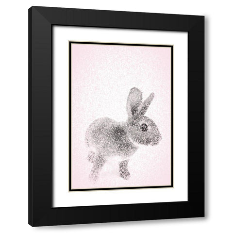 Pink Bunny II Black Modern Wood Framed Art Print with Double Matting by Fay, Mela