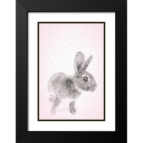 Pink Bunny II Black Modern Wood Framed Art Print with Double Matting by Fay, Mela