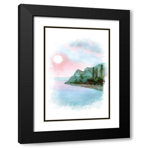 Sailboat Landscape II Black Modern Wood Framed Art Print with Double Matting by Fay, Mela