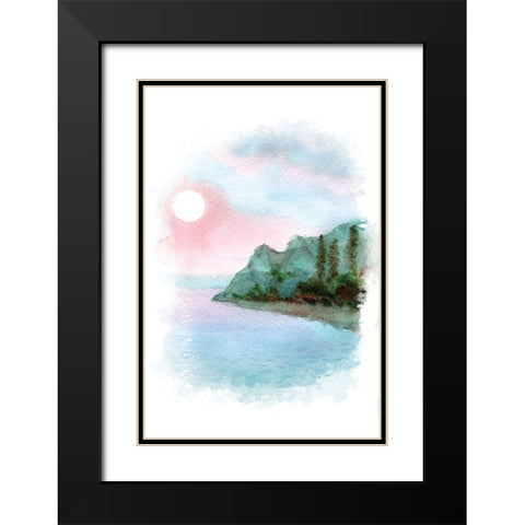 Sailboat Landscape II Black Modern Wood Framed Art Print with Double Matting by Fay, Mela