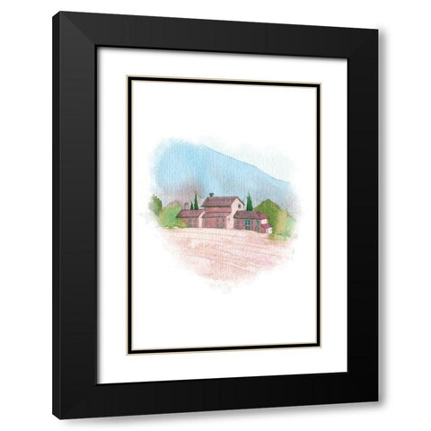 Landscape II Black Modern Wood Framed Art Print with Double Matting by Fay, Mela
