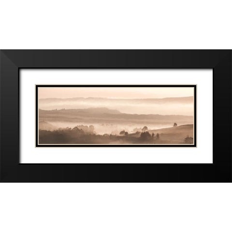 Foggy Forest Black Modern Wood Framed Art Print with Double Matting by Fay, Mela