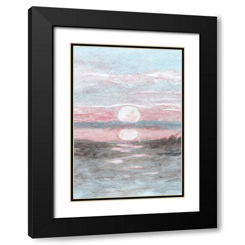 Sunset III Black Modern Wood Framed Art Print with Double Matting by Fay, Mela