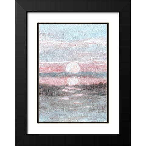 Sunset III Black Modern Wood Framed Art Print with Double Matting by Fay, Mela