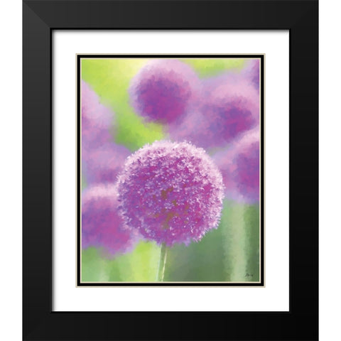Purple III Black Modern Wood Framed Art Print with Double Matting by Fay, Mela
