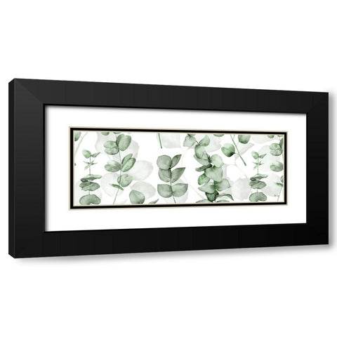 Eucalyptus Green Black Modern Wood Framed Art Print with Double Matting by Fay, Mela