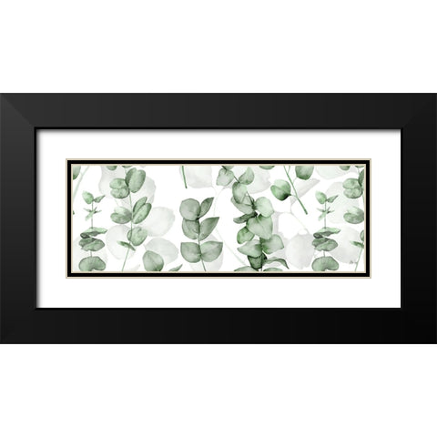 Eucalyptus Green Black Modern Wood Framed Art Print with Double Matting by Fay, Mela