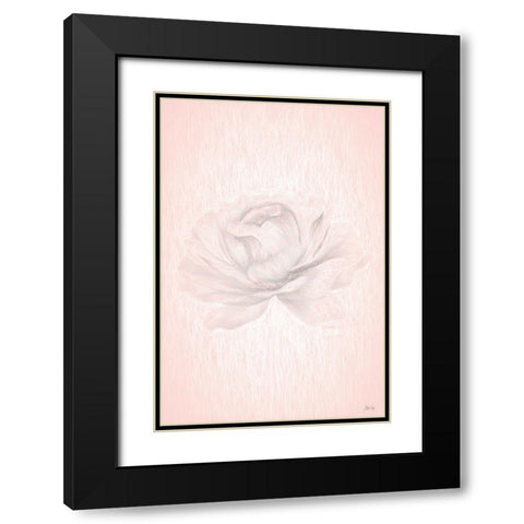 Orange Rose Black Modern Wood Framed Art Print with Double Matting by Fay, Mela