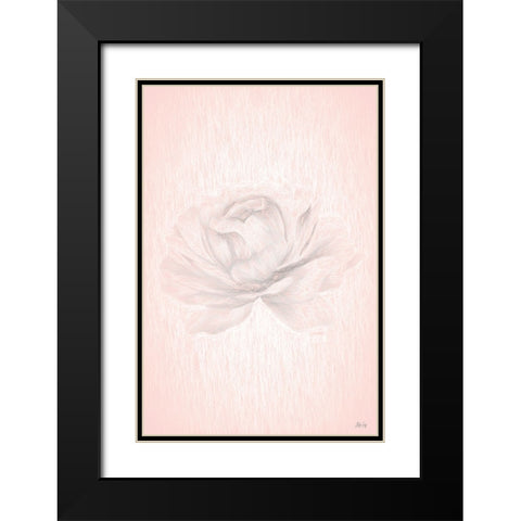 Orange Rose Black Modern Wood Framed Art Print with Double Matting by Fay, Mela