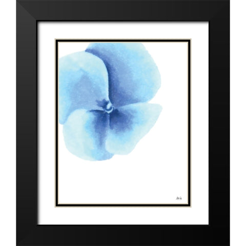 Blue Pansy II Black Modern Wood Framed Art Print with Double Matting by Fay, Mela