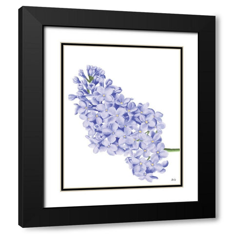 Lilac Flower Black Modern Wood Framed Art Print with Double Matting by Fay, Mela