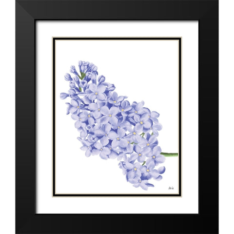 Lilac Flower Black Modern Wood Framed Art Print with Double Matting by Fay, Mela