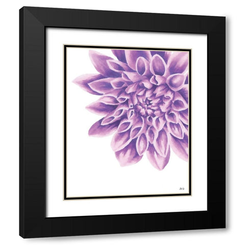Purple Chrysanthemum Black Modern Wood Framed Art Print with Double Matting by Fay, Mela