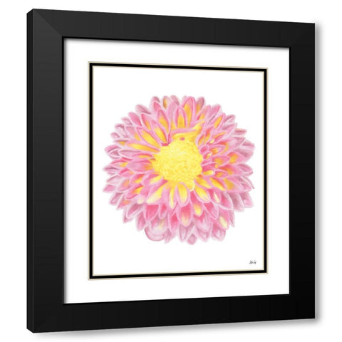 Pink Chrysanthemum Black Modern Wood Framed Art Print with Double Matting by Fay, Mela