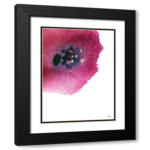 Poppy Painting Black Modern Wood Framed Art Print with Double Matting by Fay, Mela
