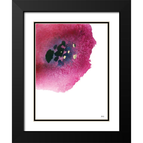 Poppy Painting Black Modern Wood Framed Art Print with Double Matting by Fay, Mela